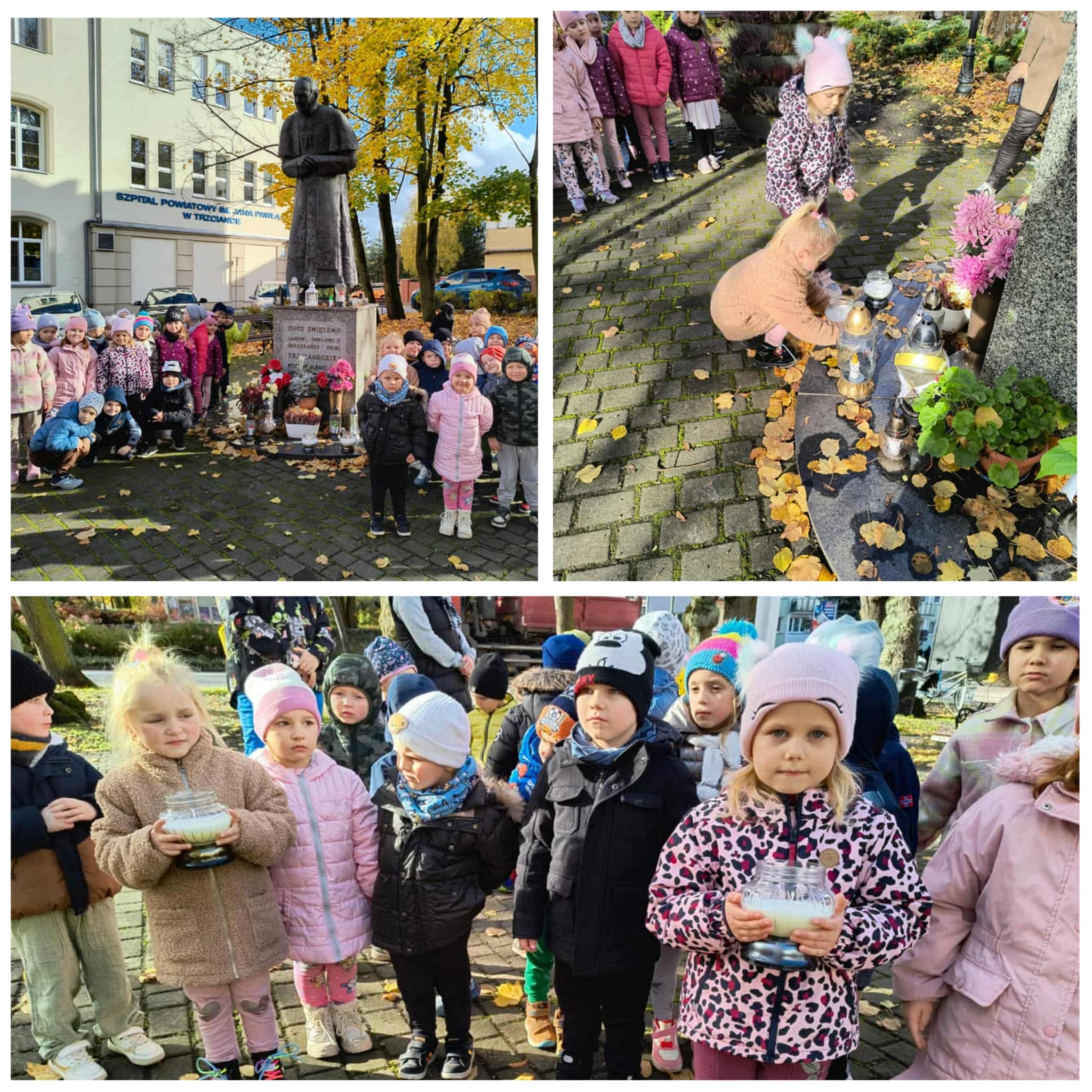 dzieci przy pomniku